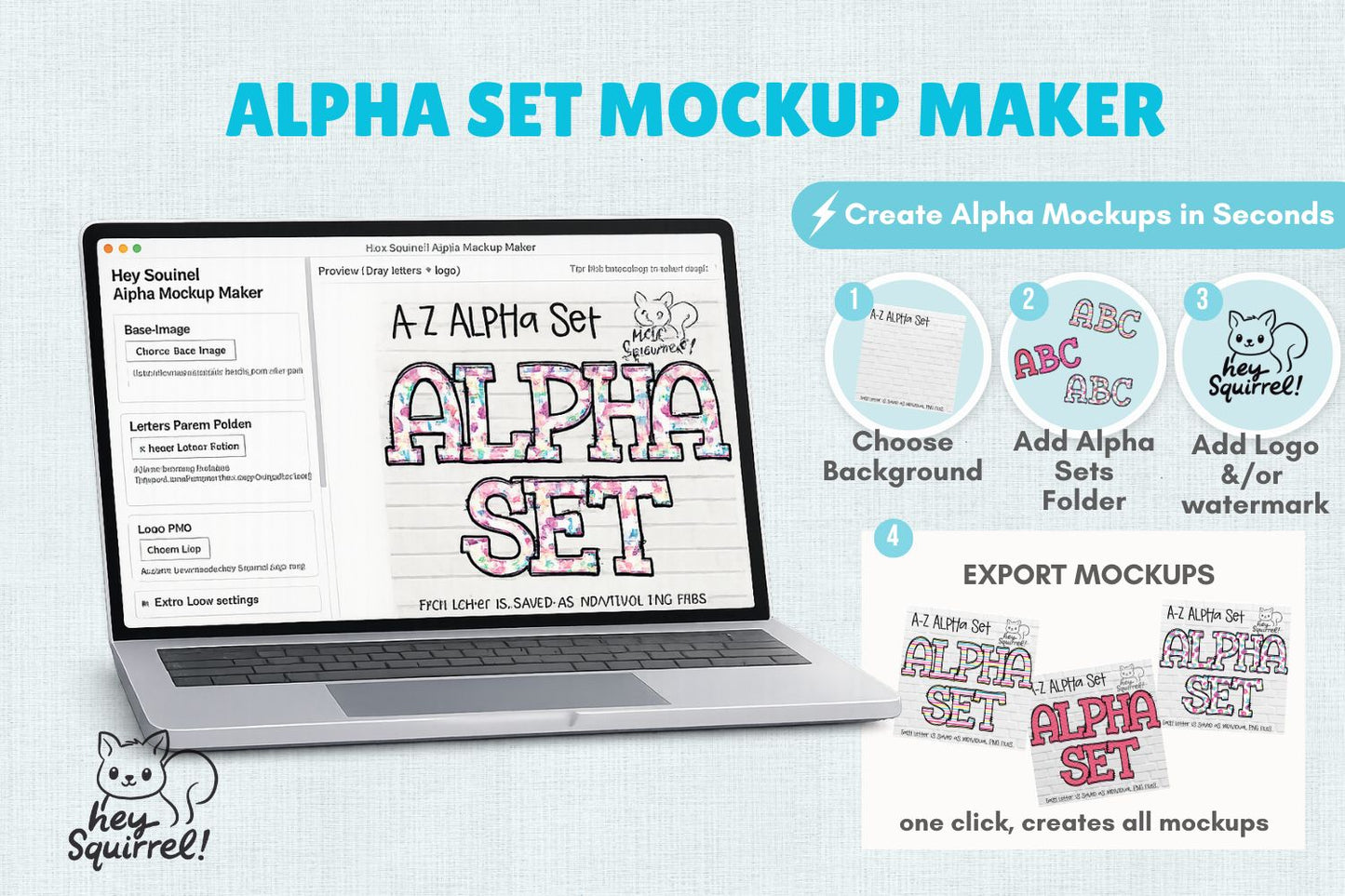 Alpha Set Mockup Maker App